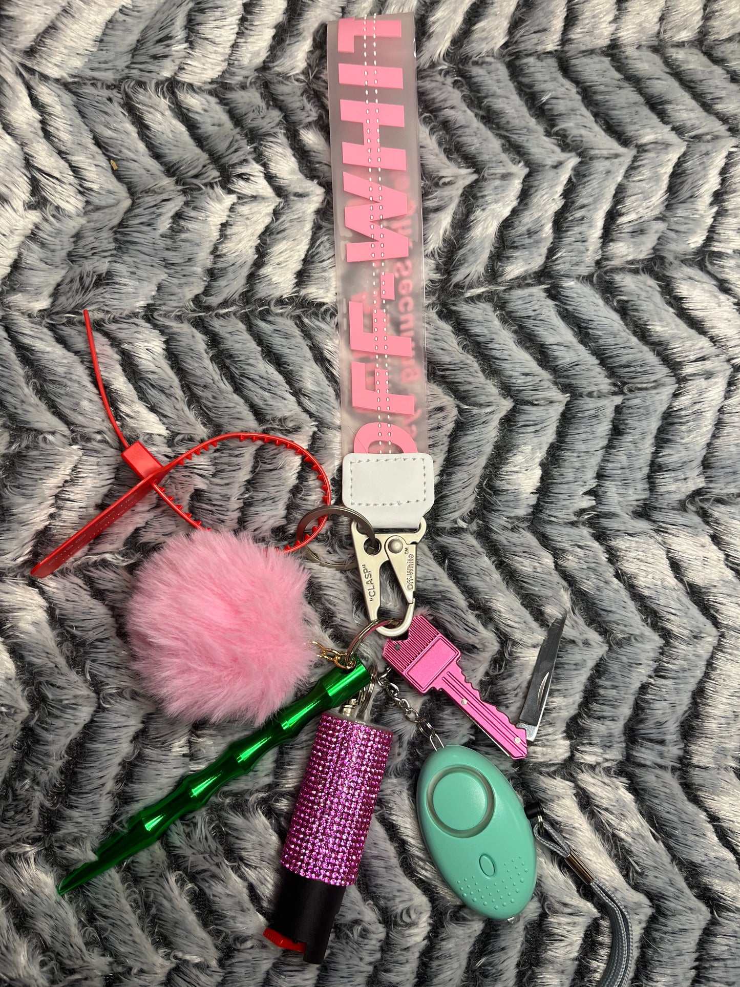 Glammed Off-White Keychains