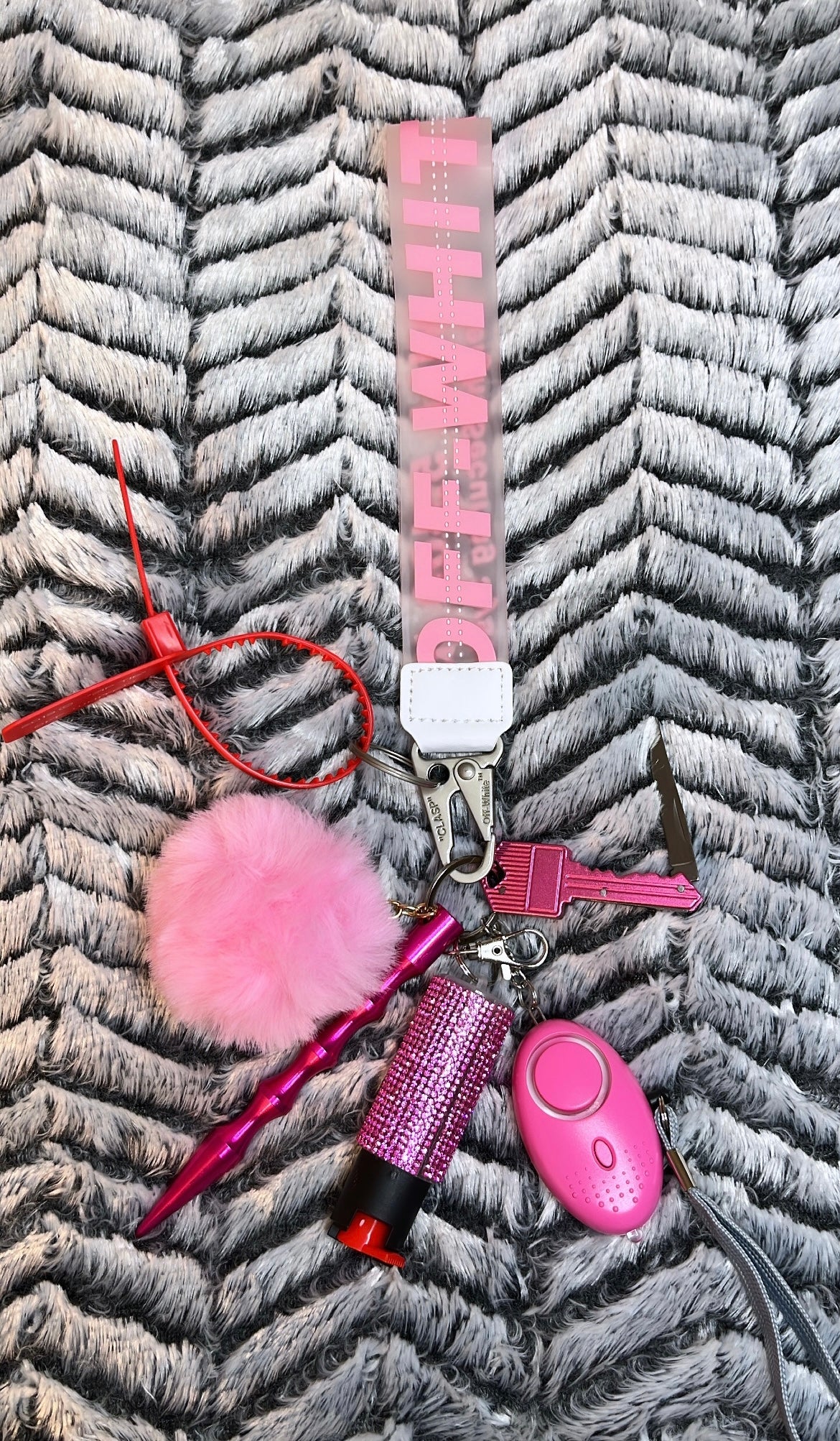 Glammed Off-White Keychains